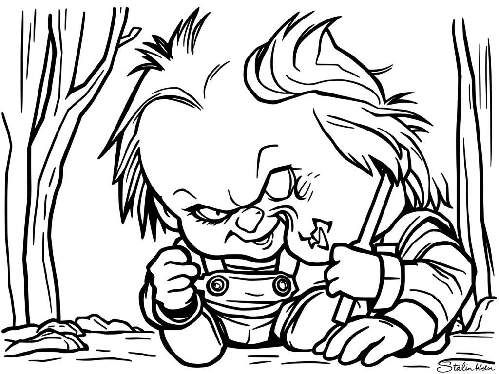 Chucky Kleurplaat