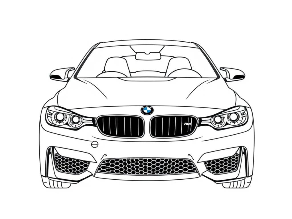BMW Convertible Car Coloring Page