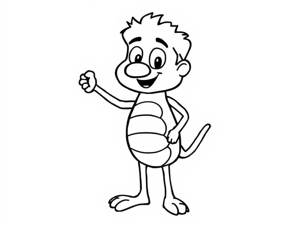 Caterpillar Boy Coloring Page