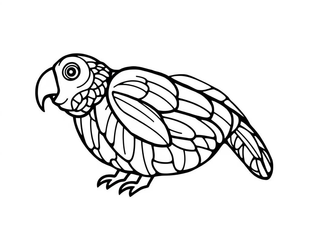 Coloring Page of a Parrot