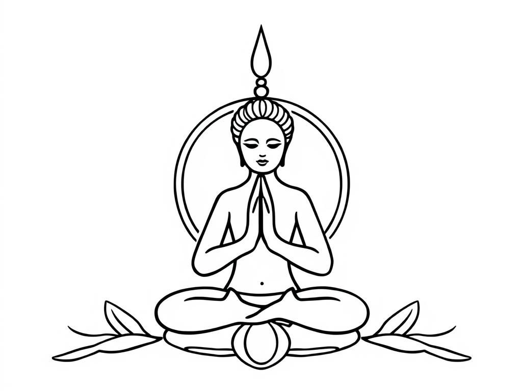 Praying Buddha Coloring Page