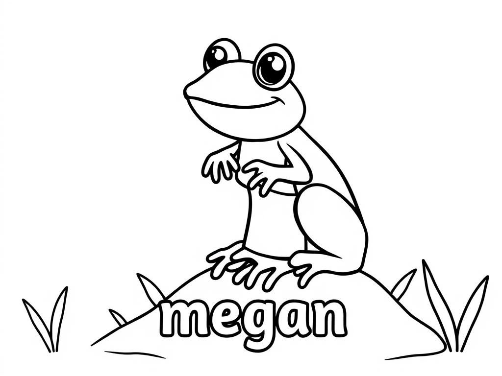 Personalized Frog Coloring Page