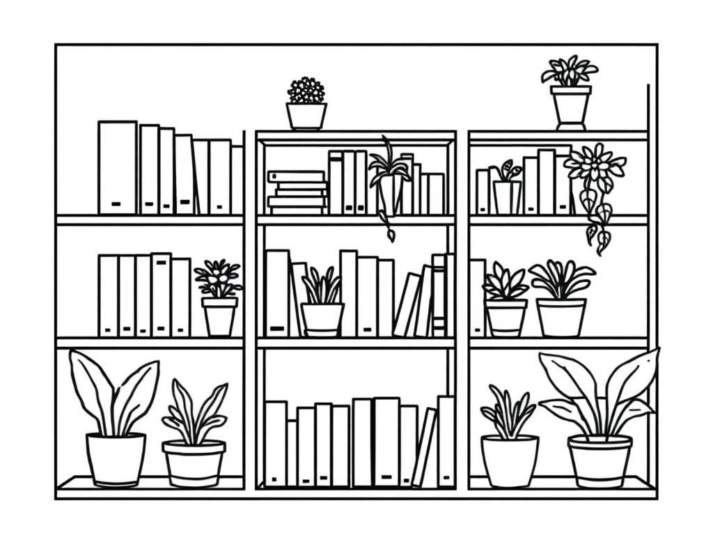 Preview of Bookshelves with plants