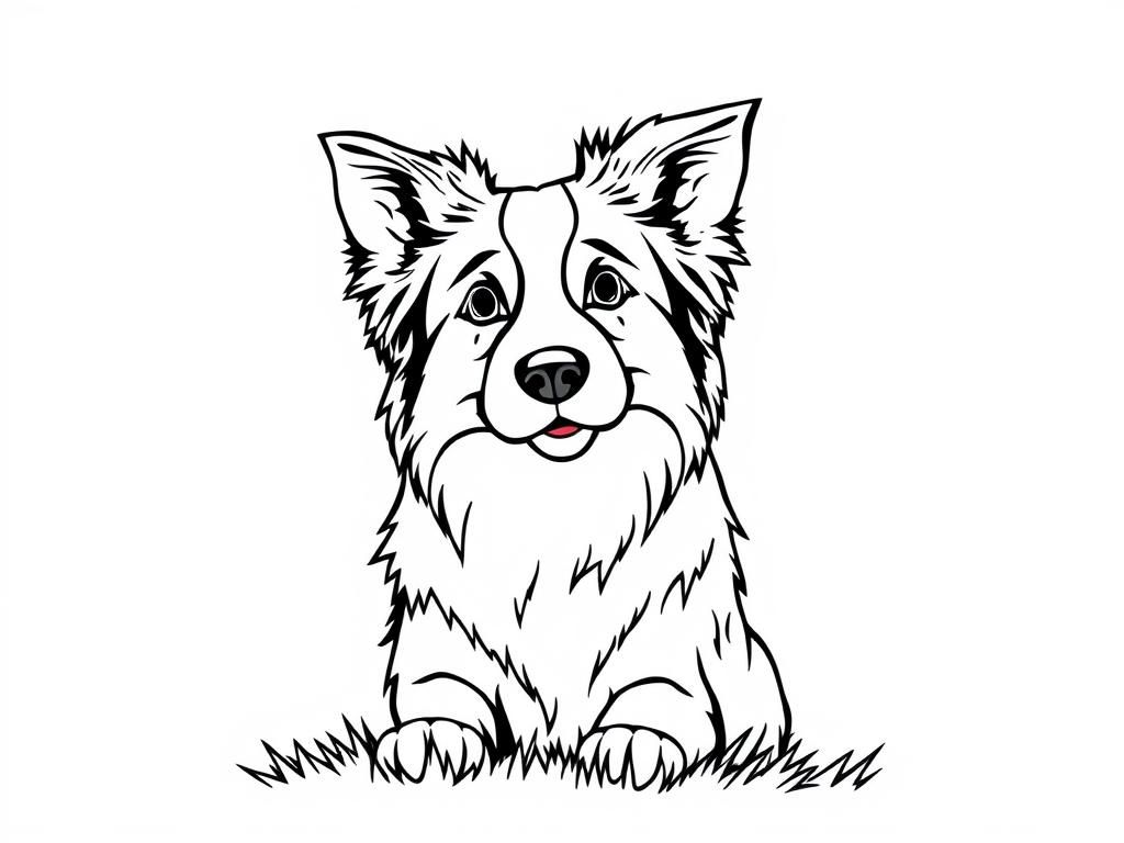 Cute Puppy Coloring Page