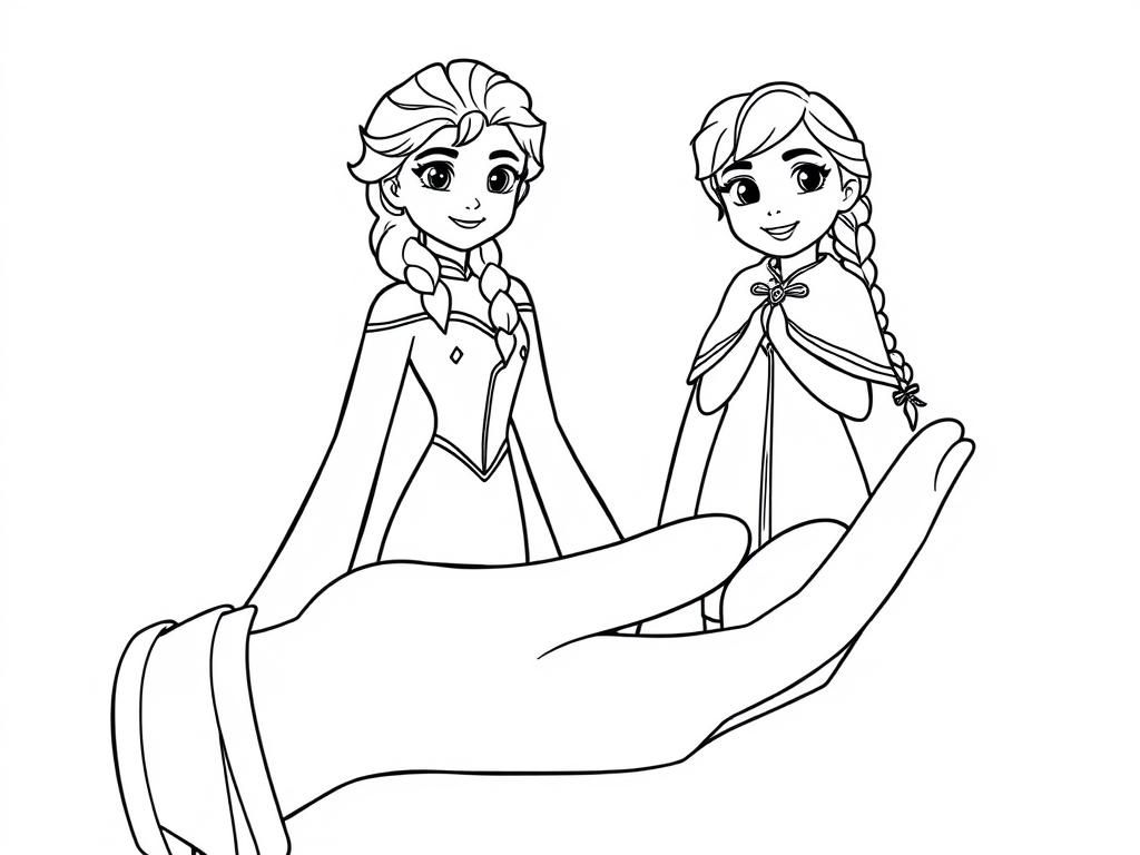 Elsa and Anna Coloring Page
