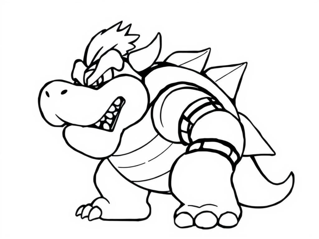 Bowser Kleurplaat - Mario Villain