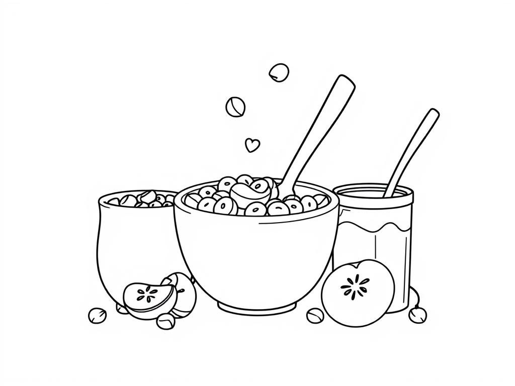 breakfast cereal, yogurt and juice for kids