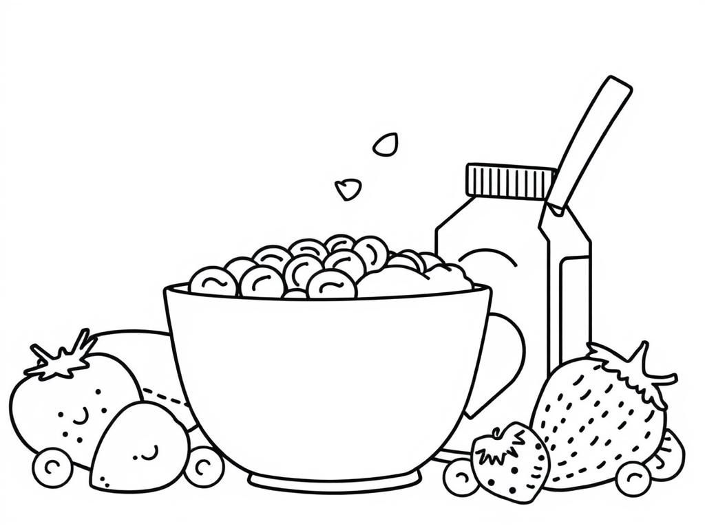 breakfast cereal, yogurt and juice for kids