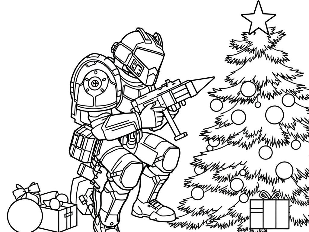 Preview of Brotherhood of Nod soldier from Tiberian Sun decorating Christmas tree