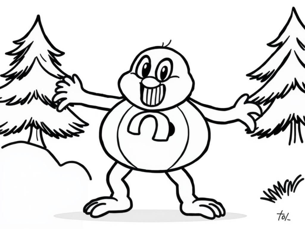 Cartoon Character Coloring Page