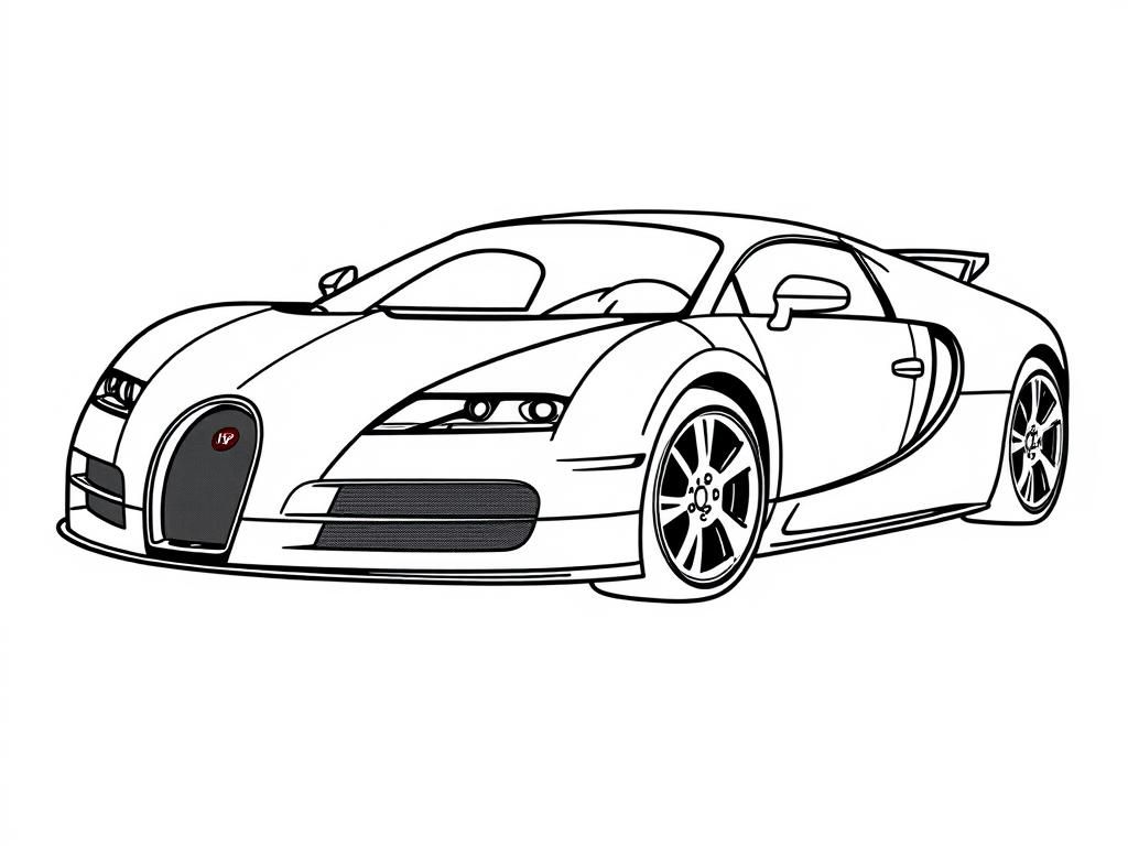 Bugatti Sports Car Coloring Page