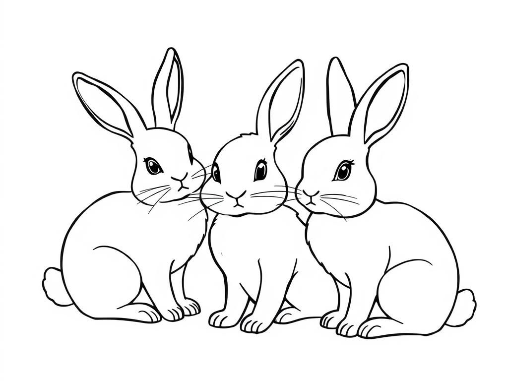 Rabbits Coloring Page