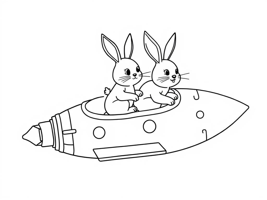 Preview of bunnies on a rocketship