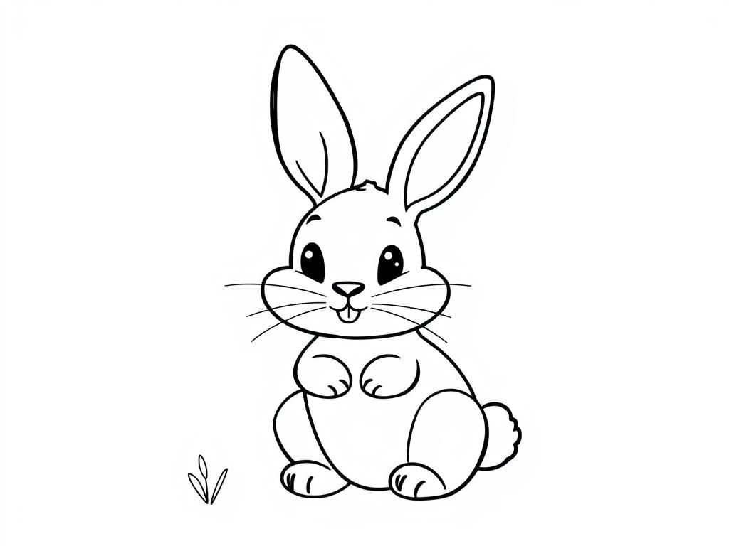 Cute Rabbit Coloring Page