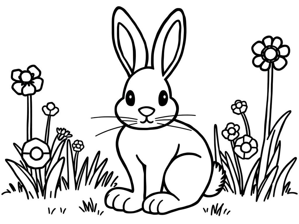 Cute Rabbit Coloring Page