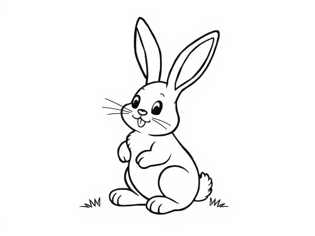 Cute Rabbit Coloring Page