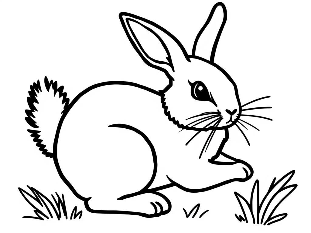 Cute Rabbit Coloring Page