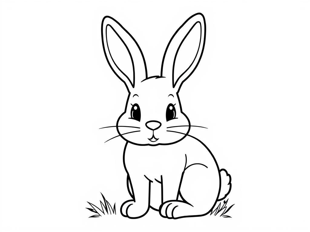 Cute Cartoon Rabbit Coloring Page