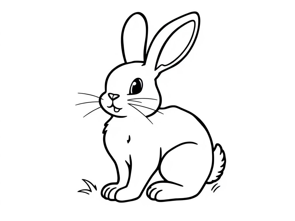 Cute Rabbit Coloring Page