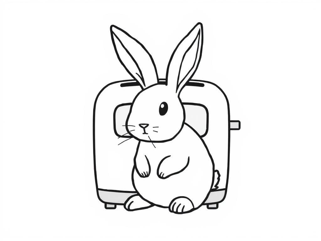 Cute Rabbit Toaster Coloring