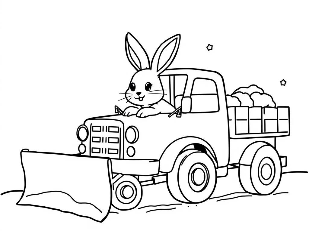 Easter Bunny Truck Coloring Page