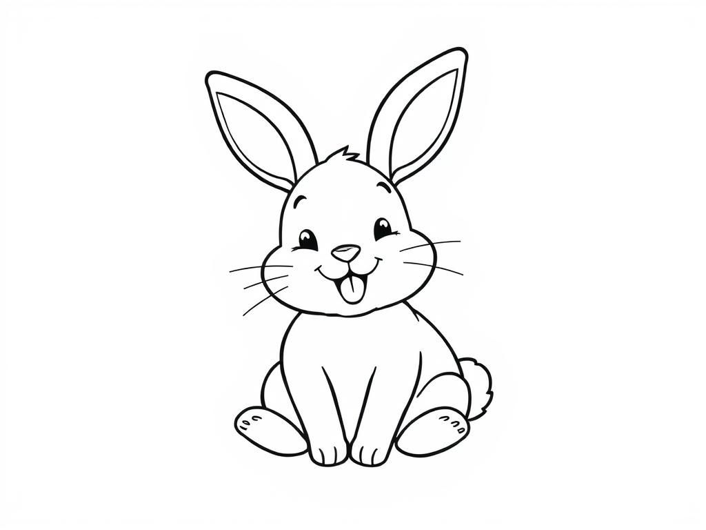 Cute Rabbit Coloring Page