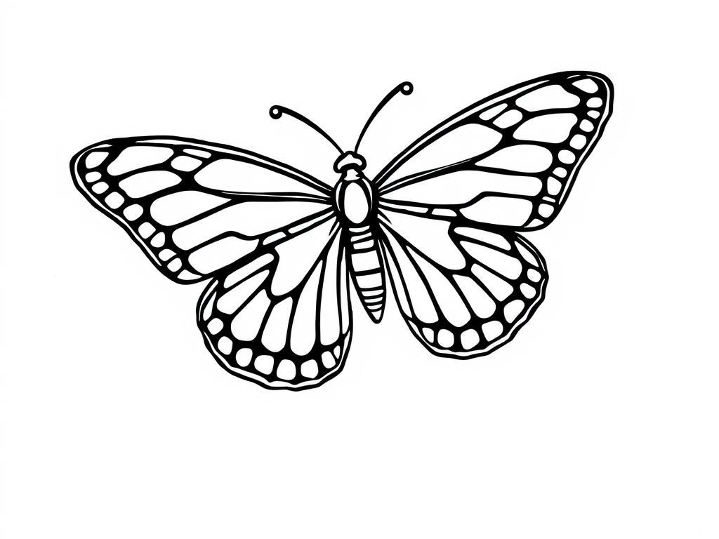 Coloring Page of a Butterfly