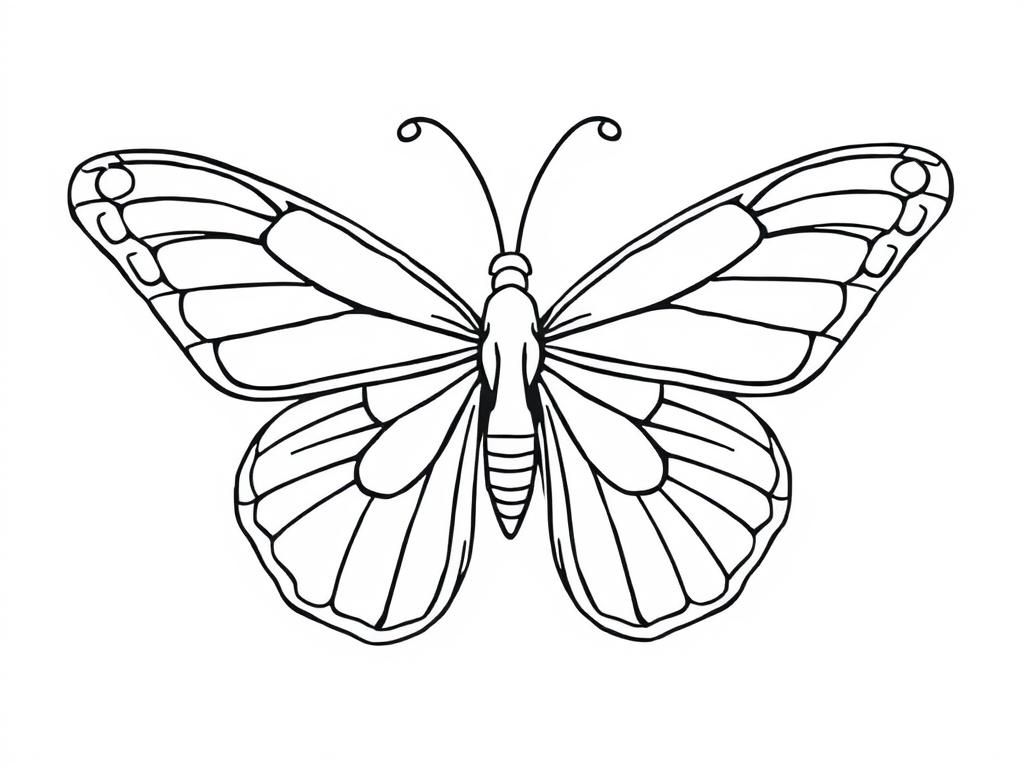 Butterfly Coloring Page: A Delicate and Detailed Design for Artists of All Ages.