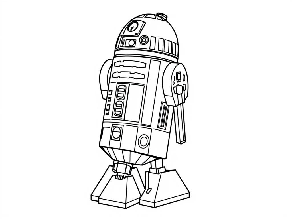 Star Wars R2-D2 Robot Coloring Page