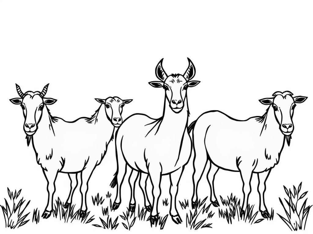 Goats Coloring Page