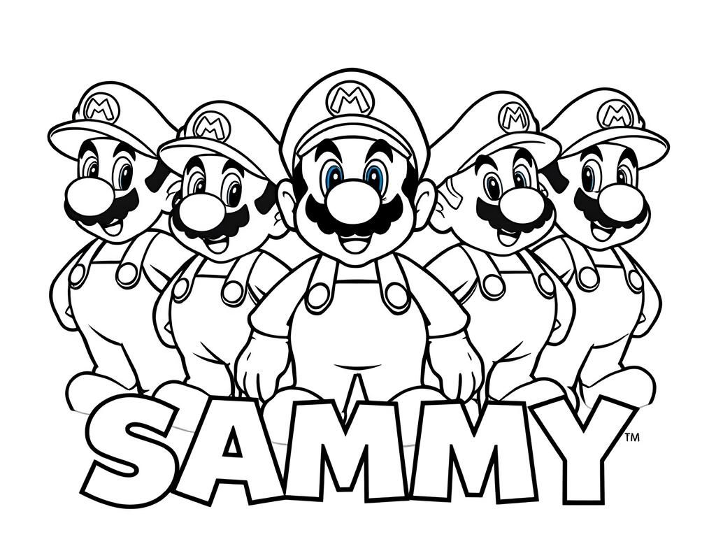 Mario Characters Coloring Page