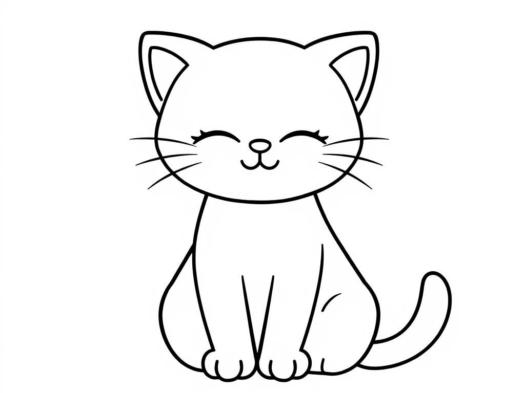 Coloring Page: Adorable Cat