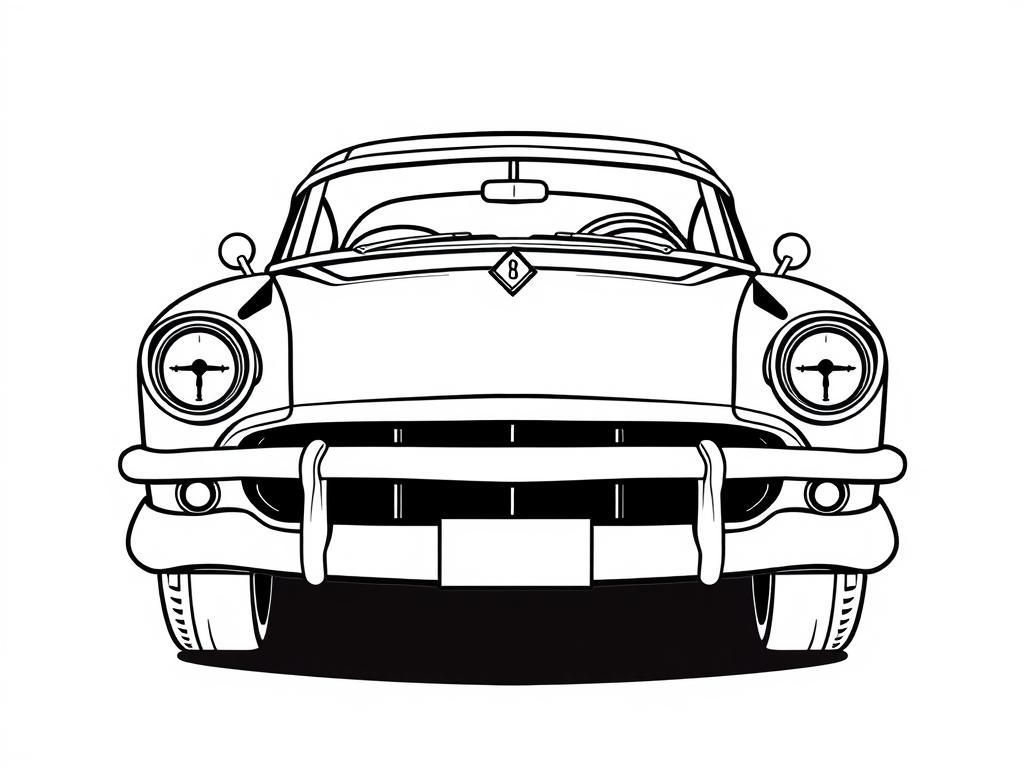 Vintage Car Coloring Page