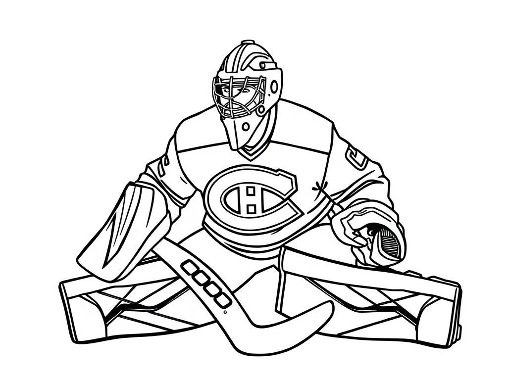 Canadiens hockey goalie coloring page