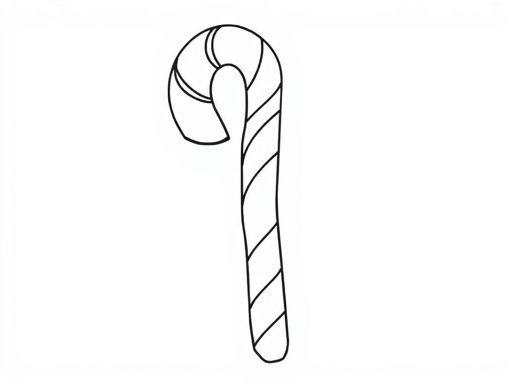 Candy Cane Christmas Coloring Page