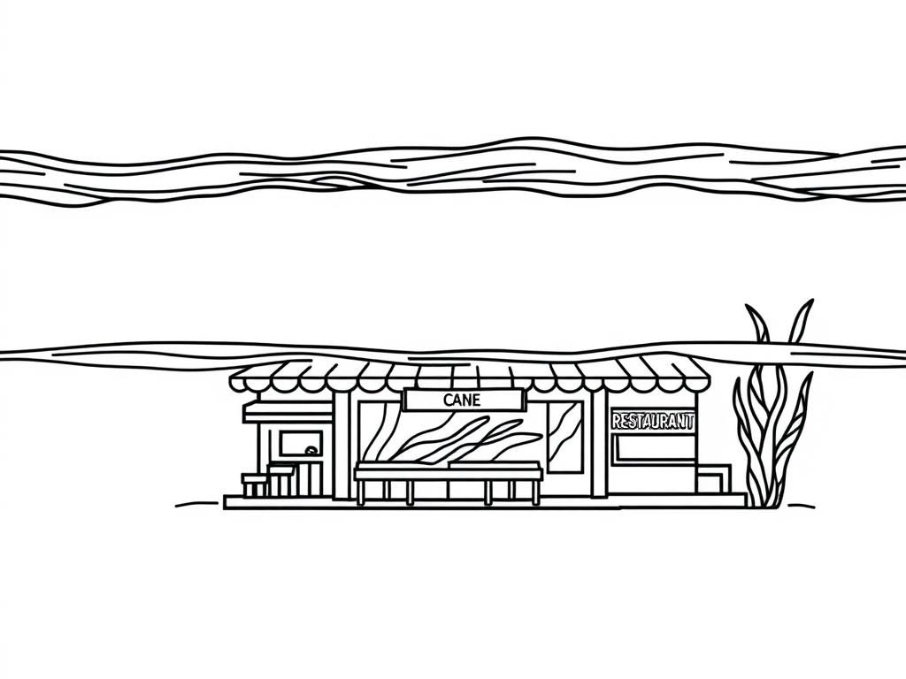 Restaurant Coloring Page
