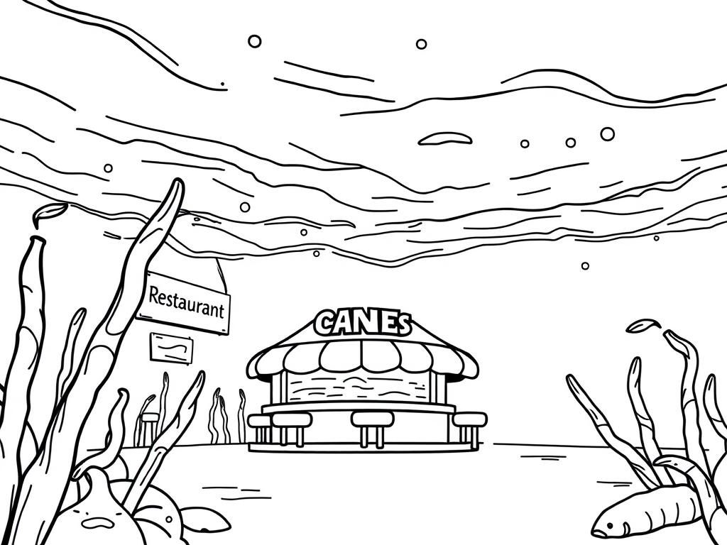 Seafood Restaurant Coloring Page