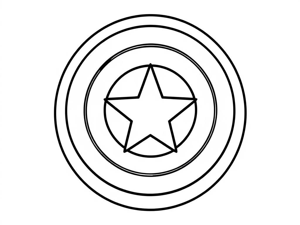 Star in Circle Coloring Page