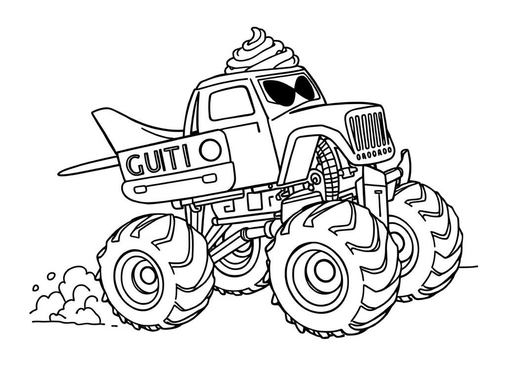 Monster Truck Kleurplaat: GUTI