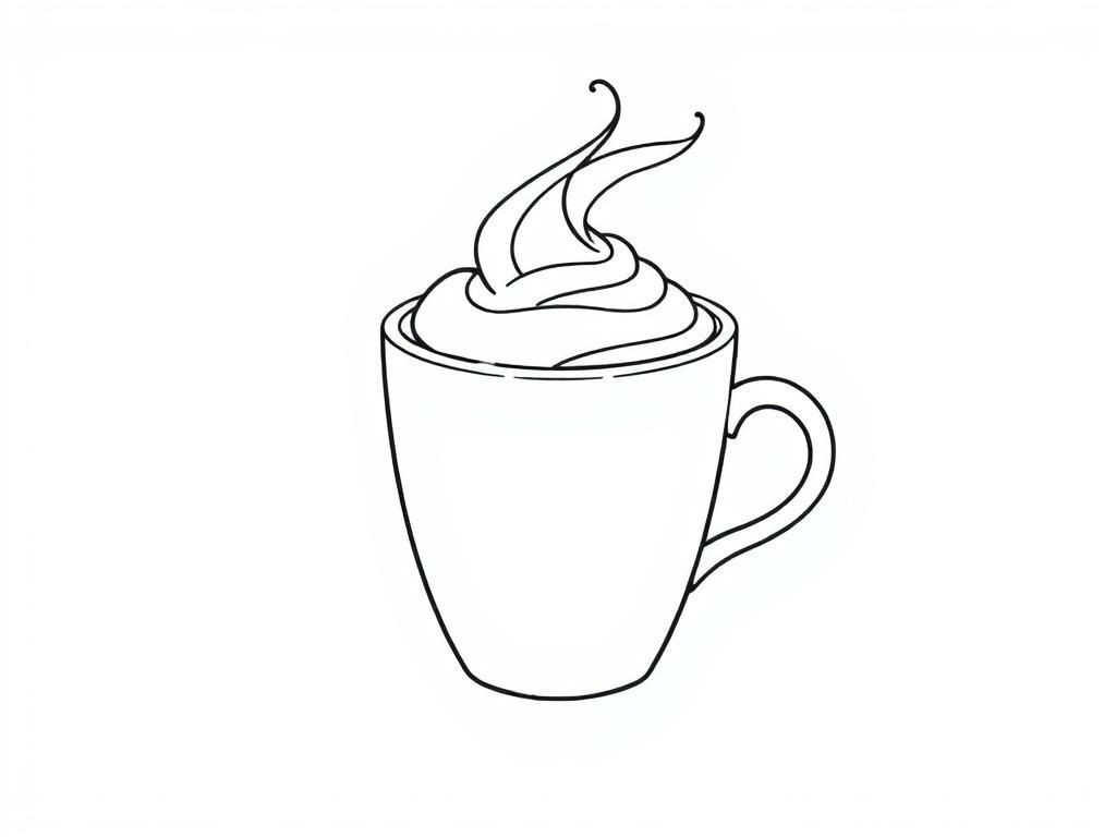 Hot Coffee Coloring Page