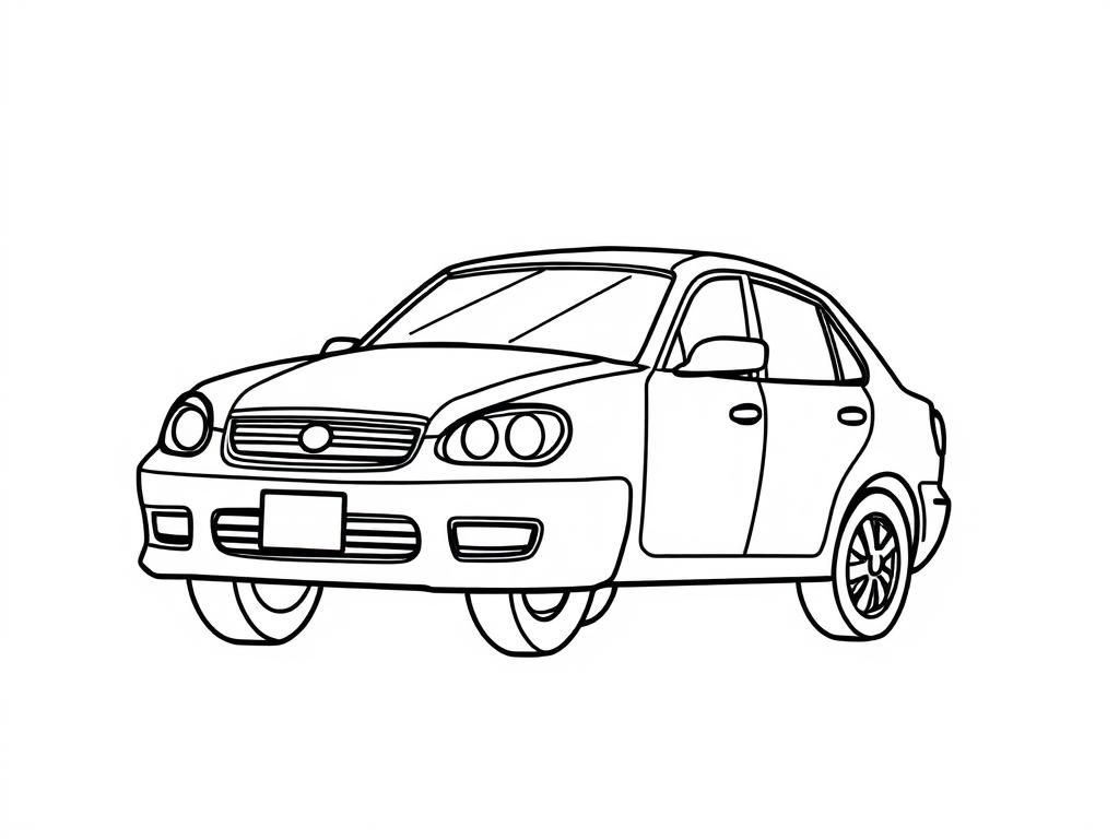 Car Coloring Page for Kids