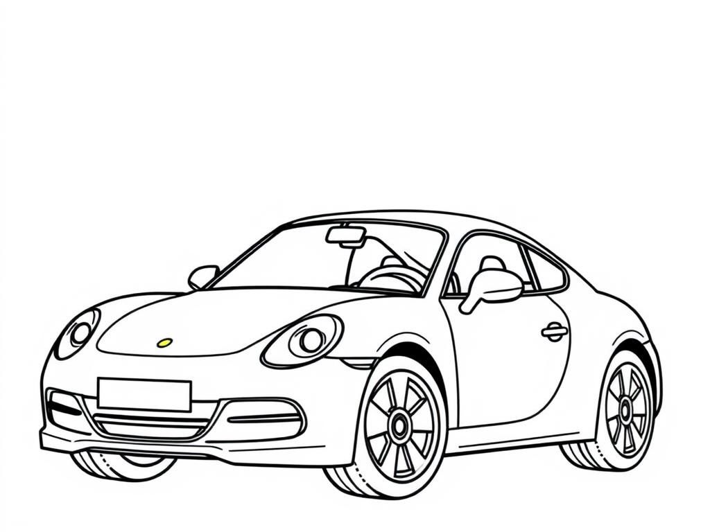 Porsche Sportwagen Kleurplaat