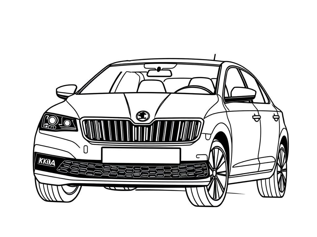 Car Coloring Page - Vehicle Illustration