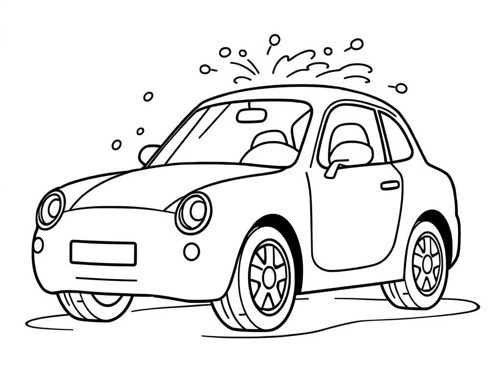 Car Wash Fun Coloring Page