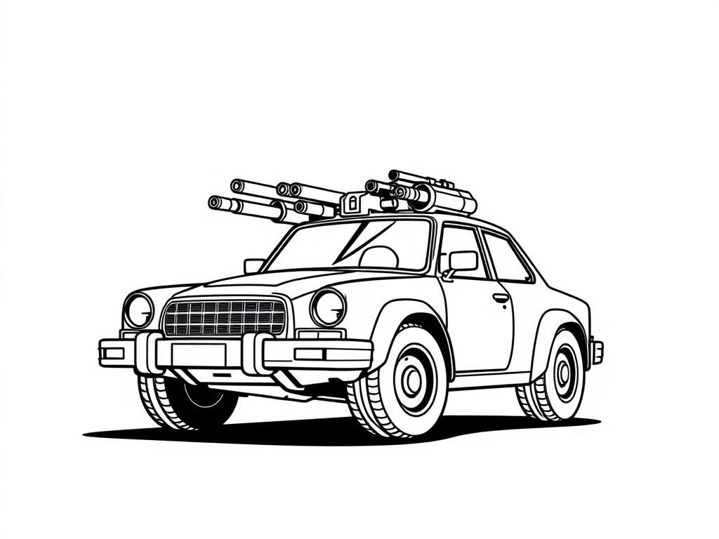 Kleurplaat van een klassieke auto