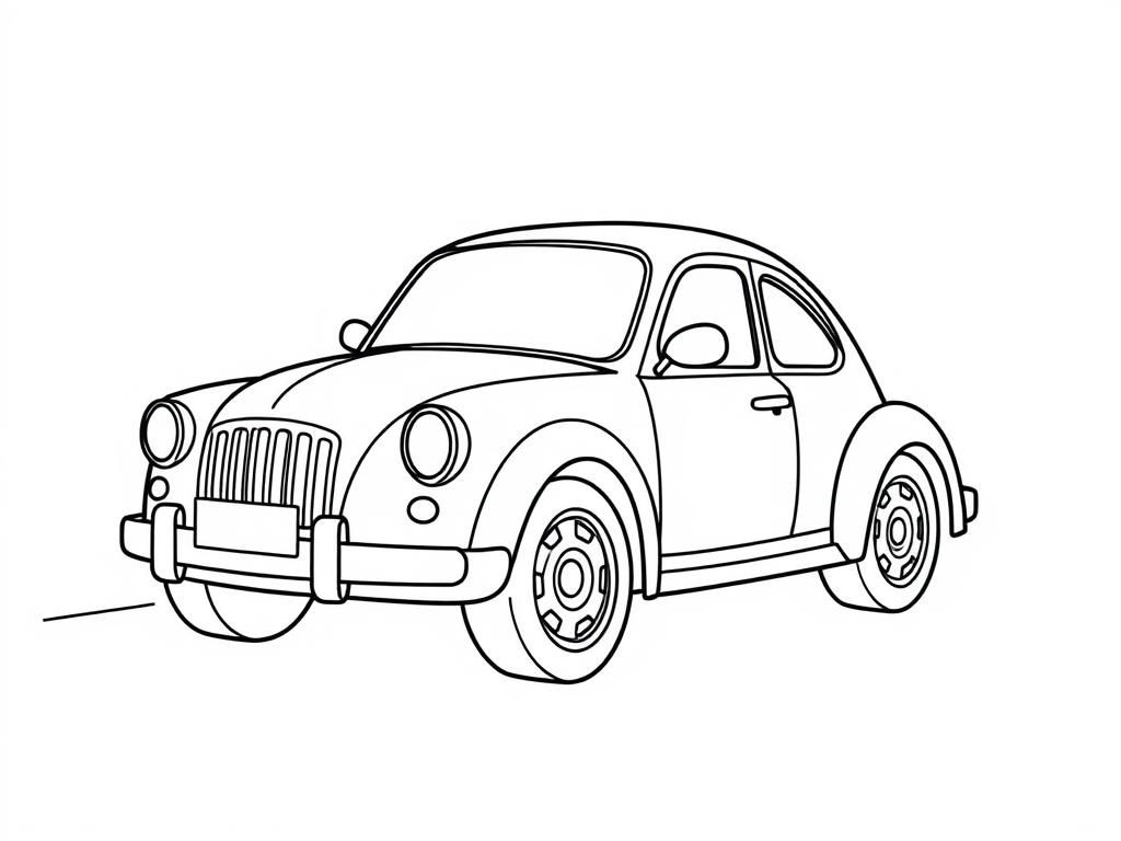 Vintage Car Coloring Page