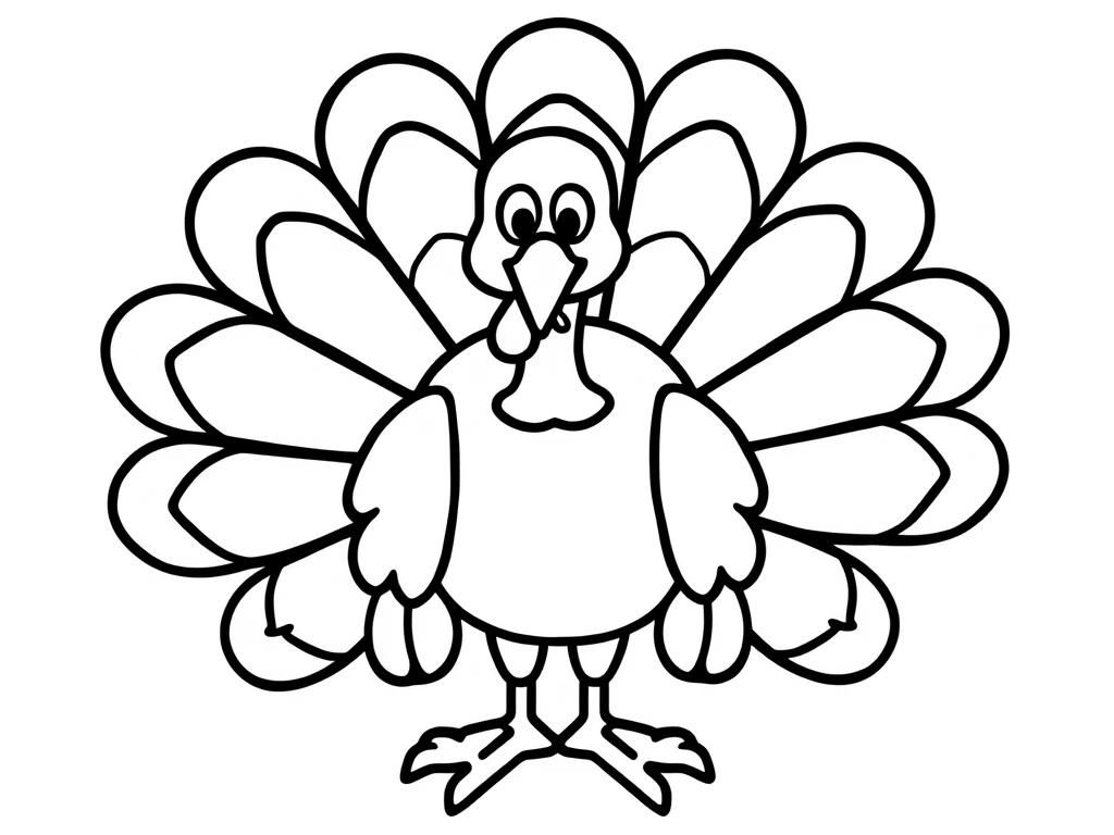 Cute Turkey Coloring Page