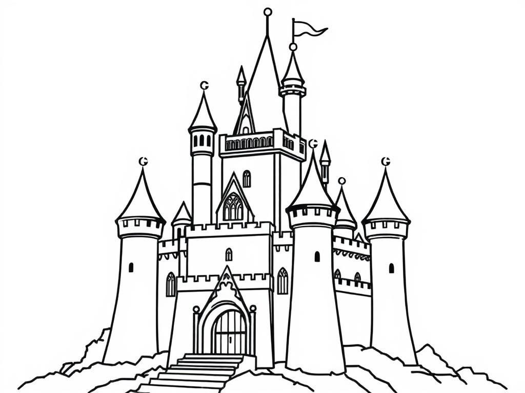 Medieval Castle Coloring Page