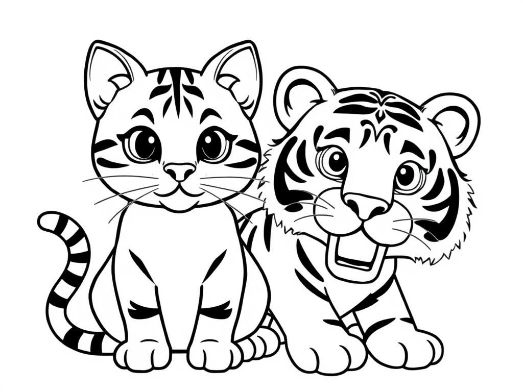Tiger Cubs Coloring Page
