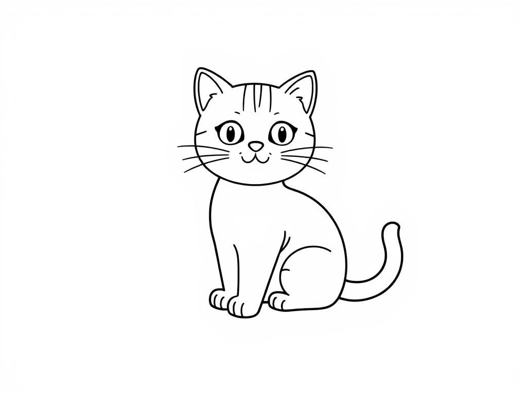 Cute Cat Coloring Page